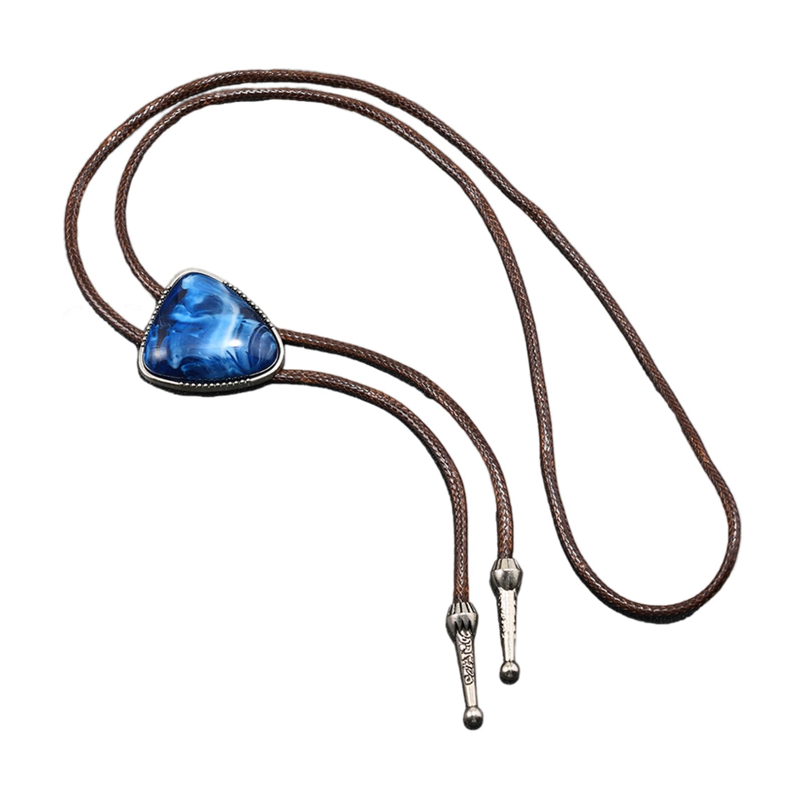 MICFENY PU Leather Necklace With Turquoises Stone Soft Waxes Rope Comfortable Bolos Tie Necktie Adjustable Length for Women and