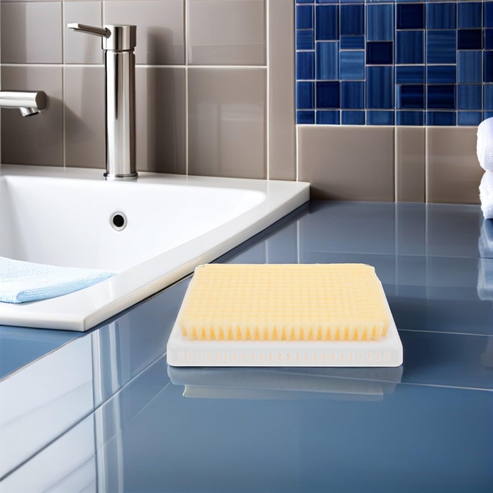 TOPBATHY Wandmontierter Rückenschrubber und Tiefenreinigender Peelingfunktion aus Kunststoff 2 Stück mit Stabiler Befestigung für Dusche für Entspannende Körperpflege Zuhause