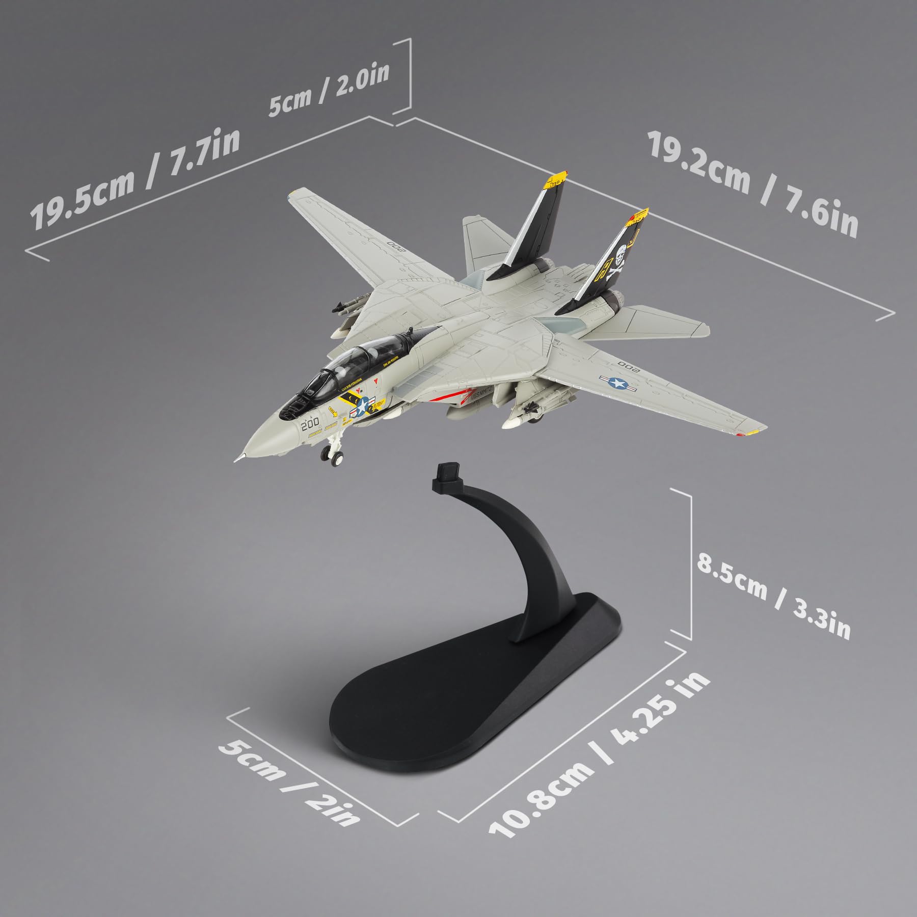 Sky Trek 1/100 Fighter Jet Model F-14A Tomcat diecast Military Airplanes Aircraft kit for Collection and Display - Image 2