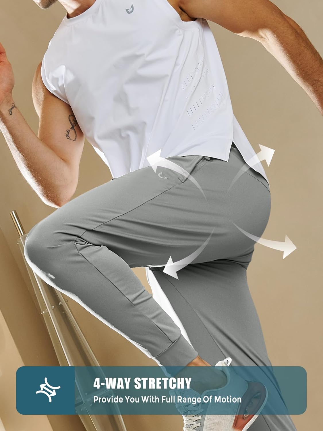 NORTHYARD Men's Joggers Pants with Zipper Pockets Lightweight Sweatpants Athletic Running Workout Track Pants for Men - Image 5