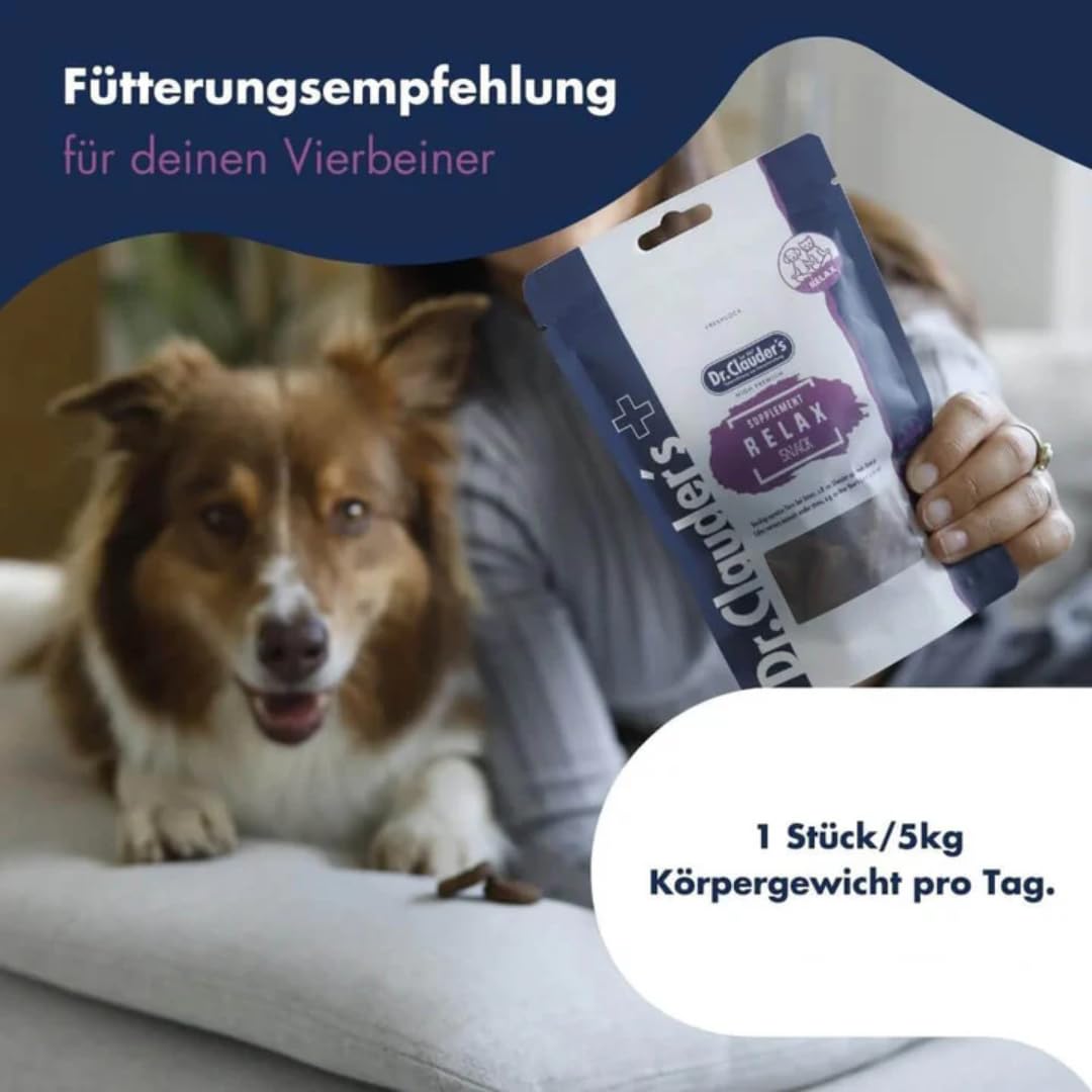 Supplement Relax | Snack per cani e gatti | 2 x 150 g | Senza cereali | Dr.Clauder's | Alimento complementare | Per situazioni particolari | Con Lactium® & erbe | Confezione Doppia