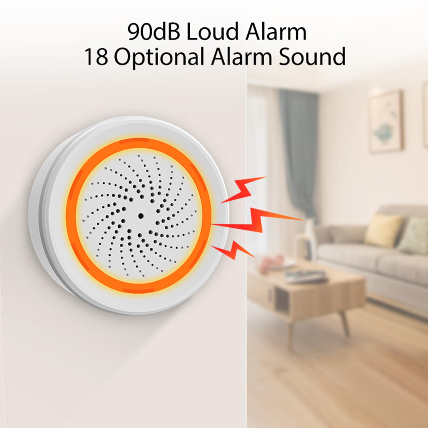 【Zigbee Smart Sirene Alarm】 Drahtloser Alarm für Haussicherheit & Hausautomation, App-Steuerung, Stroboskop-Blitzalarm-Sirene 100dB Sounder, Tuya Zigbee Hub erforderlich, kompatibel mit Alexa Google