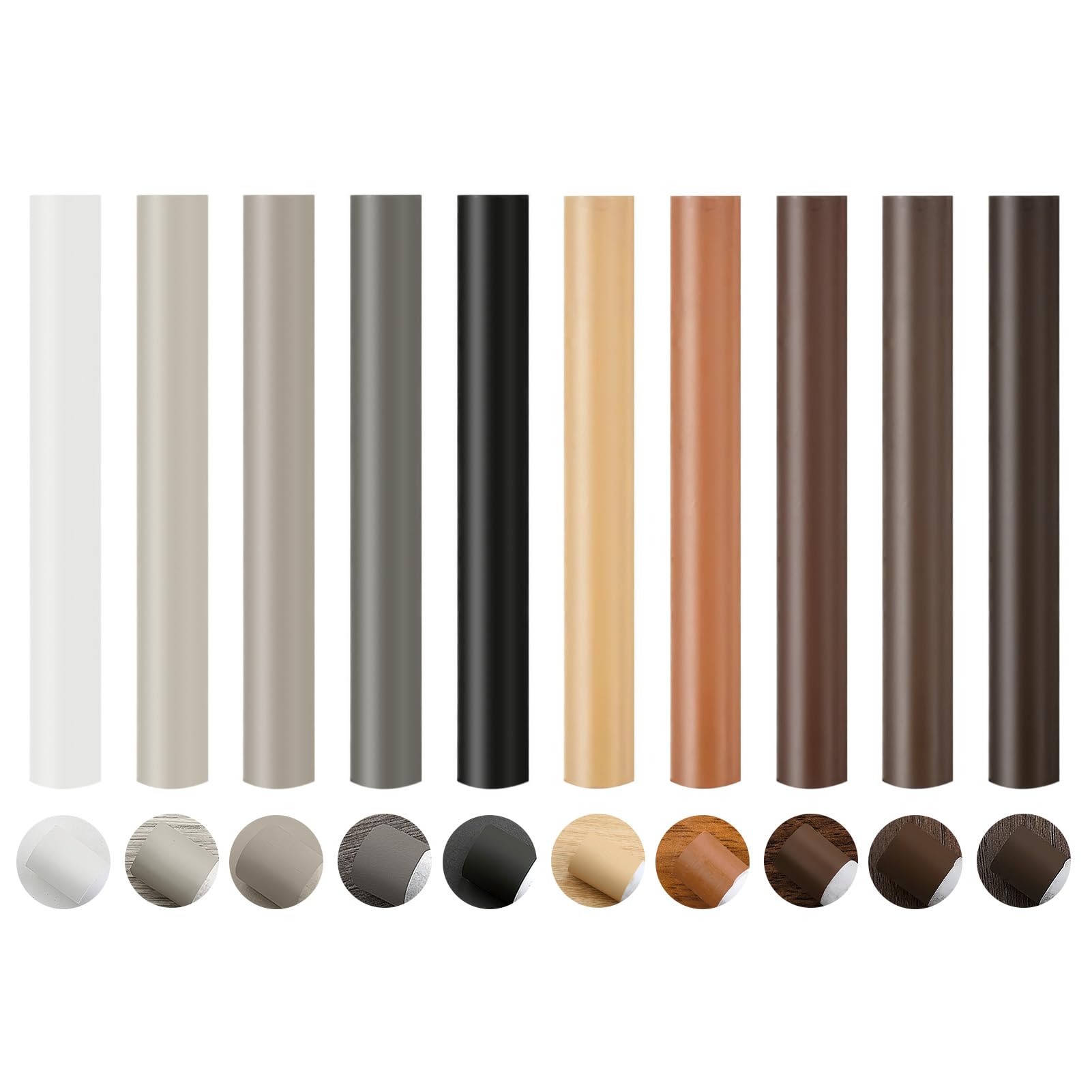 Wax Filler Wood Repair Sticks, Light to Dark Wood Scratch Repair Crayons Multi-Surface Wax Repair Sticks for Wood Furniture Laminate Floor Table Door Guitar Scratches Holes Stains (Brown+Grey)