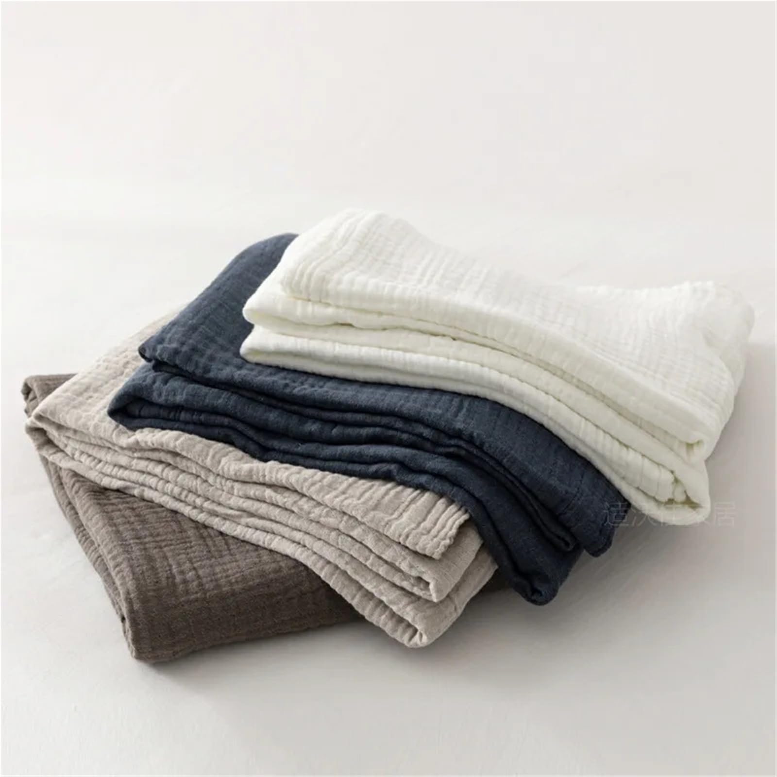 Coperta in mussola di cotone Coperte da camera for aria condizionata in garza di cotone sottile for divano letto copriletto super morbido in mussola trapuntata king size(Khaki,180x200cm)