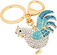 Vista 1 de JewelBeauty Gallo chispeante checo Rhinestone llavero Crystal bolso encanto llavero (azul)