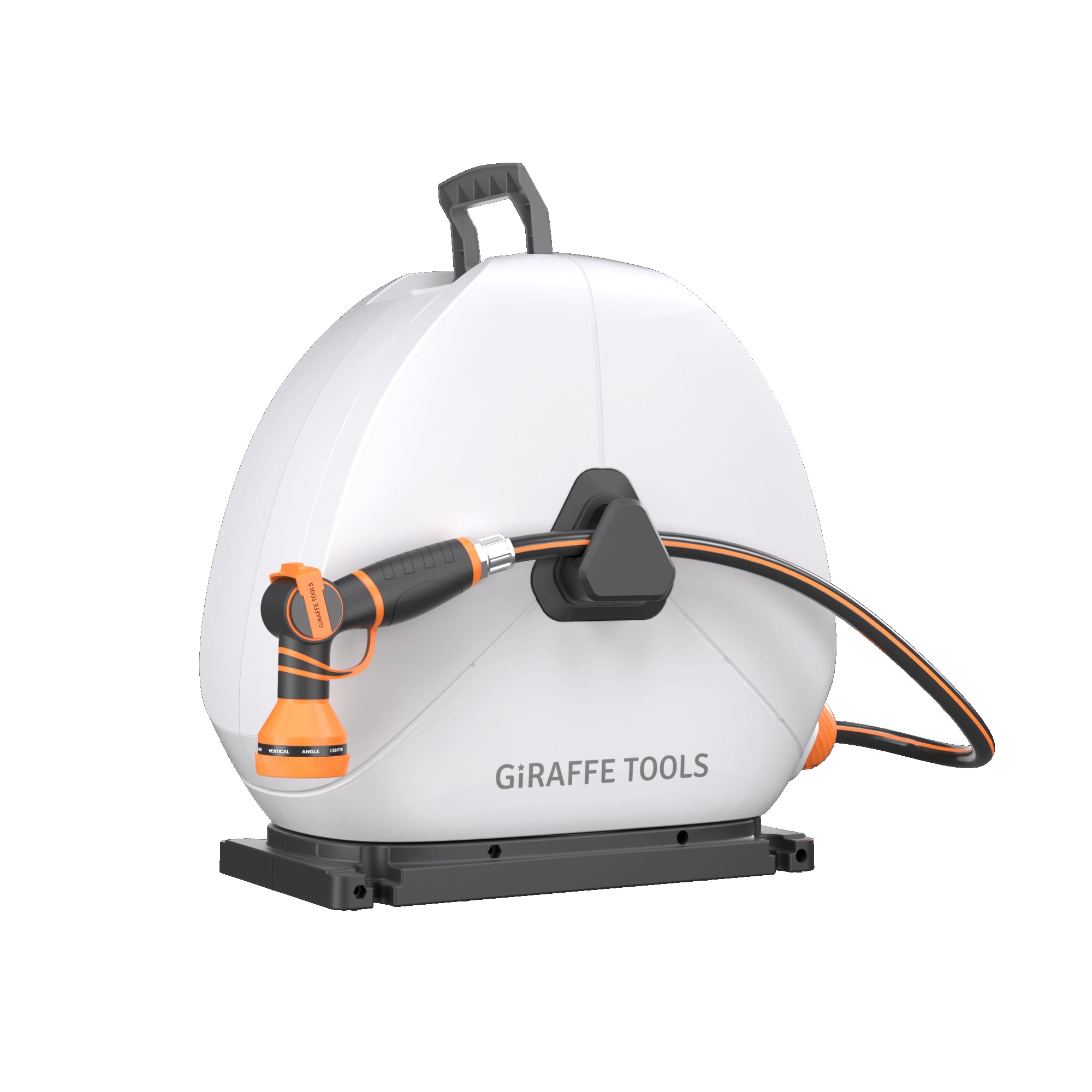 Giraffe Tools 130FT Heavy Duty Ground Retractable Hose Reel, 1/2 Inch Automatic Rewind Garden Hose Reel for Lawn & Yard, Swivel Base for Concrete/Patio, Durable Ground Mount Helper