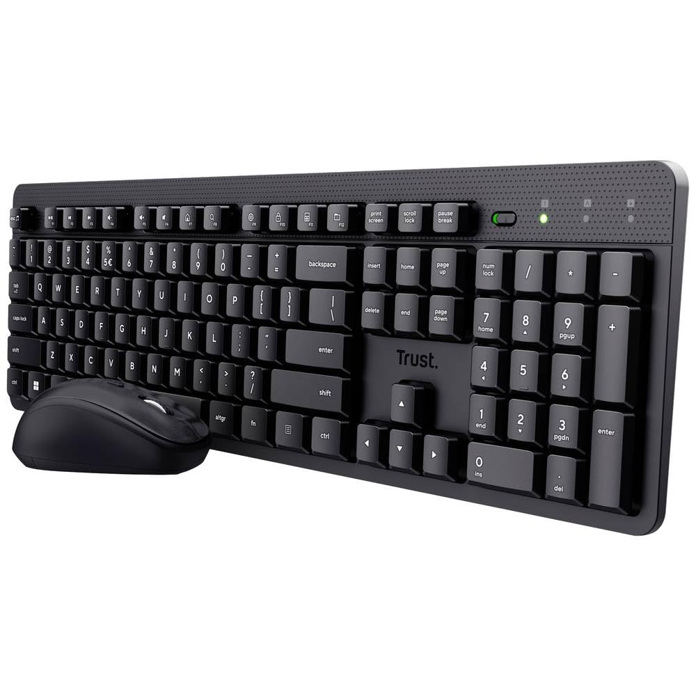 Trust ODY II Bluetooth® Teclado Ratón con Teclado numérico Alemán, QWERTZ Negro
