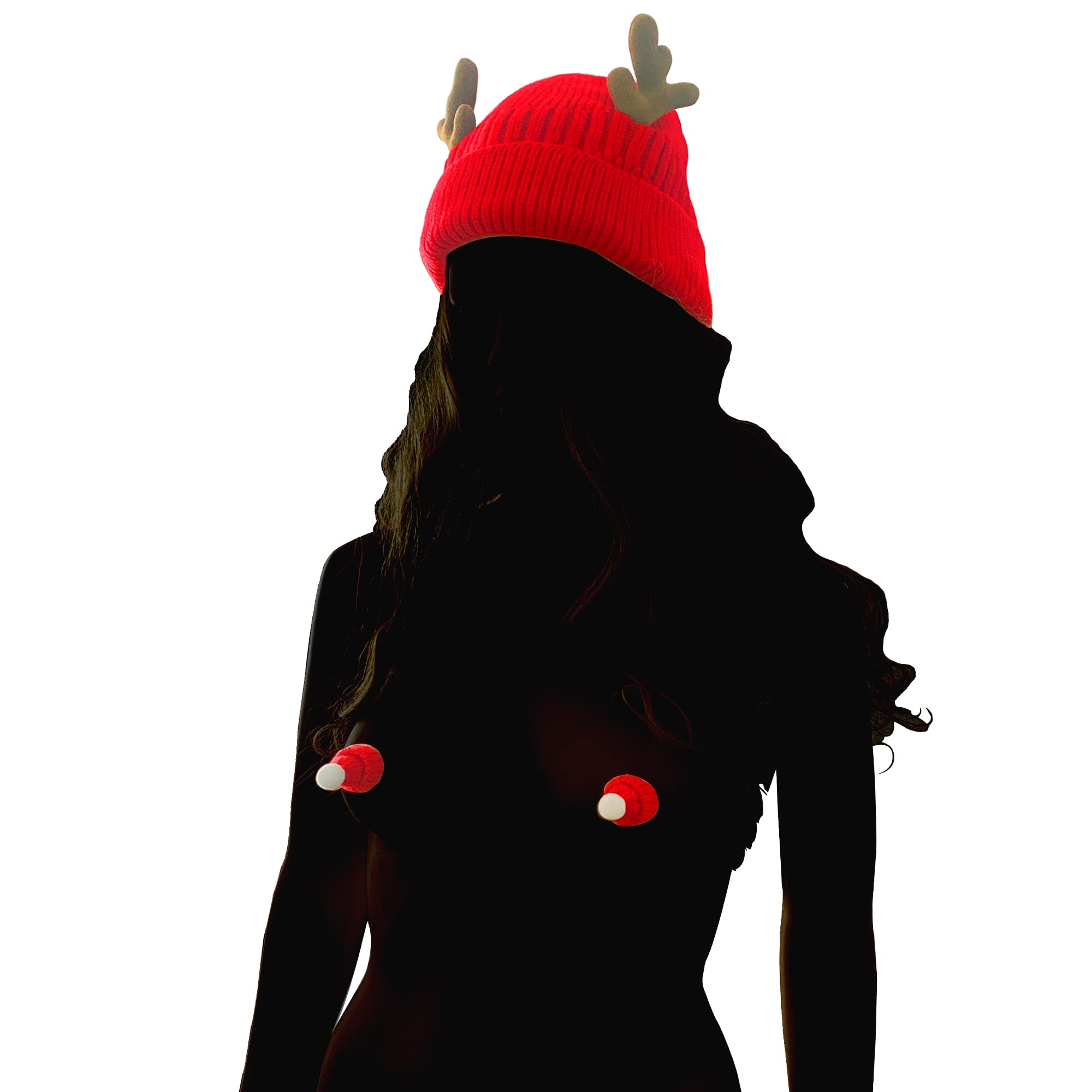 Hooter Heaters with Reindeer Antlers Hat Novelty Gifts Stocking Stuffers Gag Gifts for Christmas White Elephant Gifts Exchange