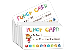 Punch Card: 100pcs Reward Chart for Teachers, Daycare Supplies, Kids Behavior Motivation Tool