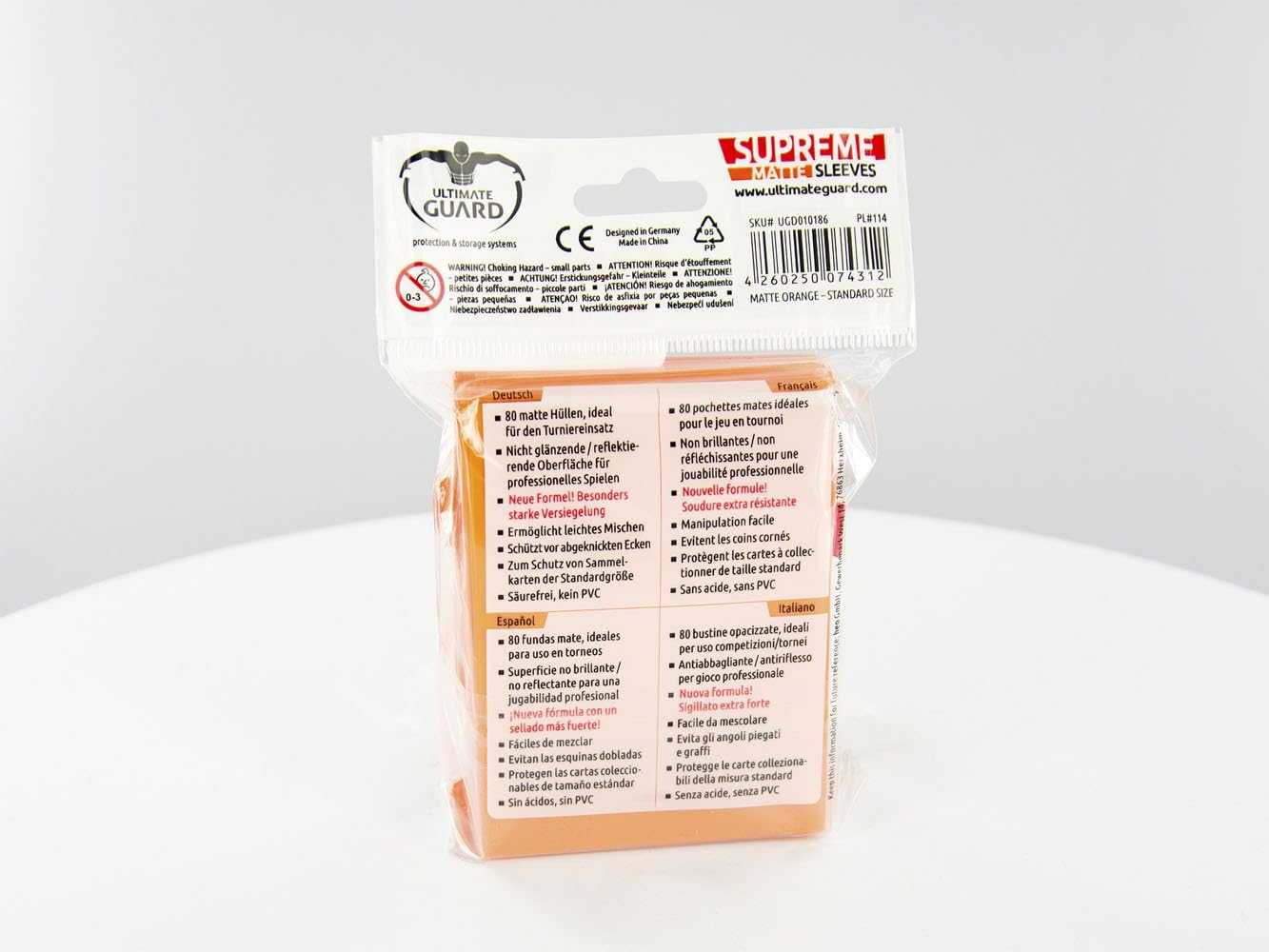 Ultimate Guard Supreme Matte Orange Sleeves (80)
