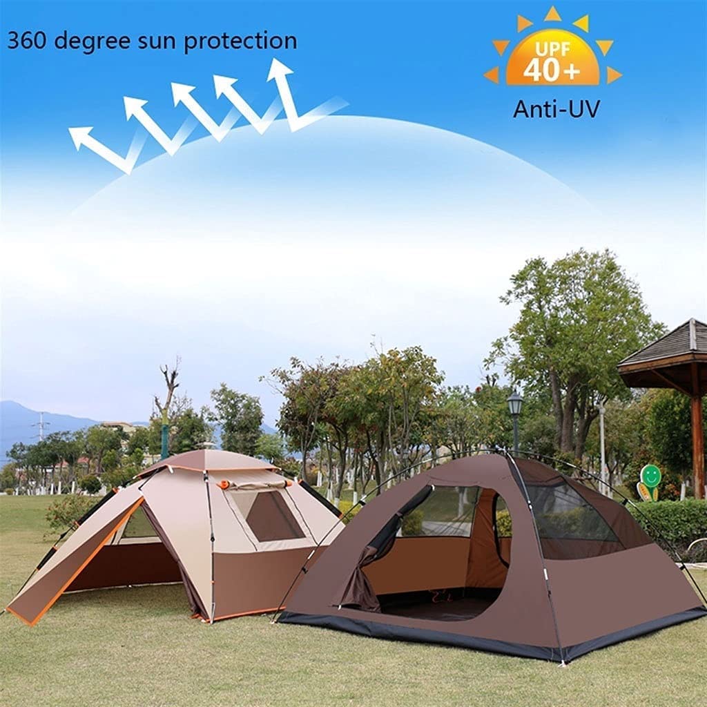 Tienda de Campaña, Tienda De Campaña De Apertura Automática Rápida, Tienda Instantánea De Doble Capa, Impermeable, Anti-UV para Senderismo Al Aire Libre, 3-4 Personas Tienda de Campaña Compacta (Colo