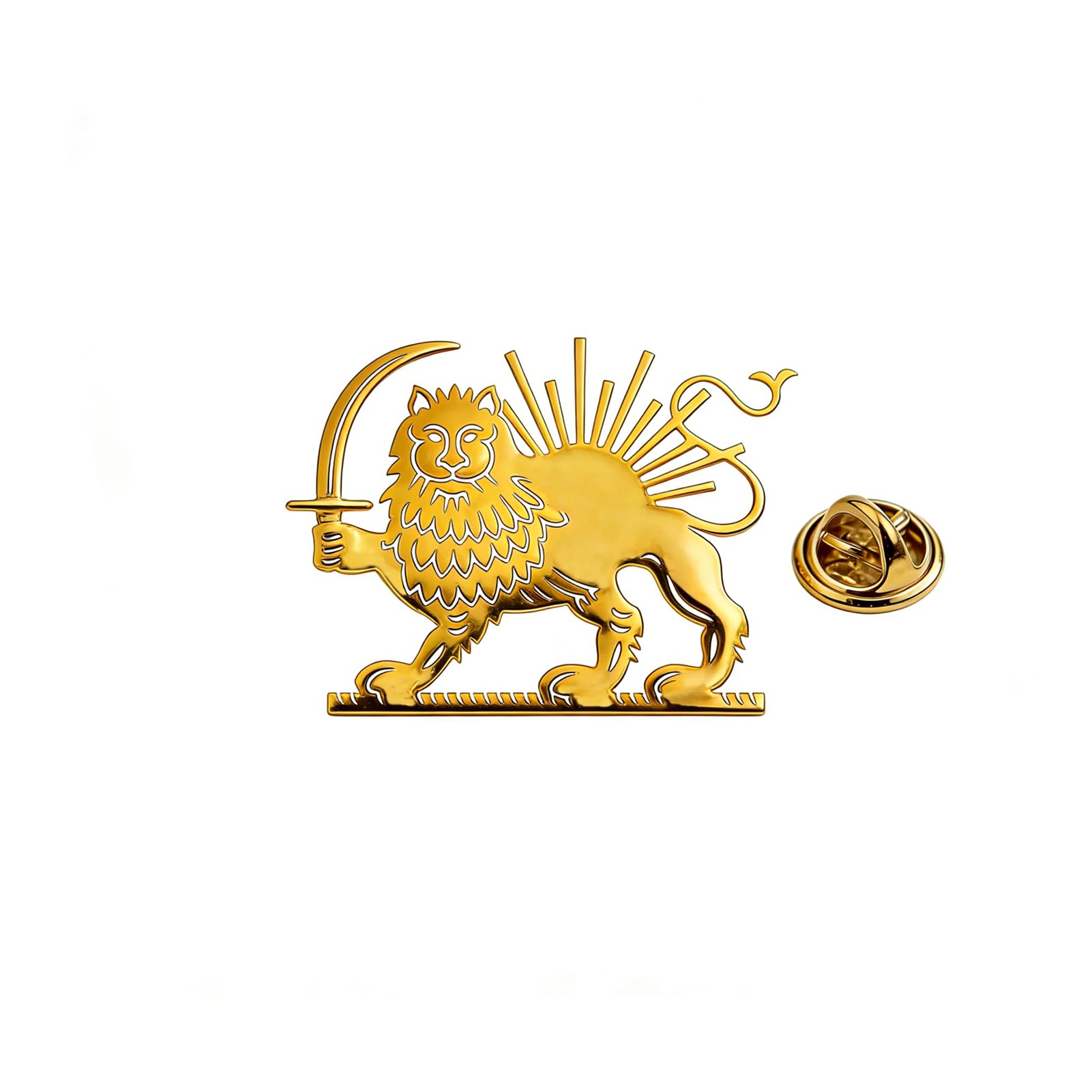 Amaxer Persia - Broche esmaltado con diseño de león y sol de Irán, pin de solapa de bandera persa iraní antigua, joyería, mochila, insignia, bolsa, accesorios de decoración