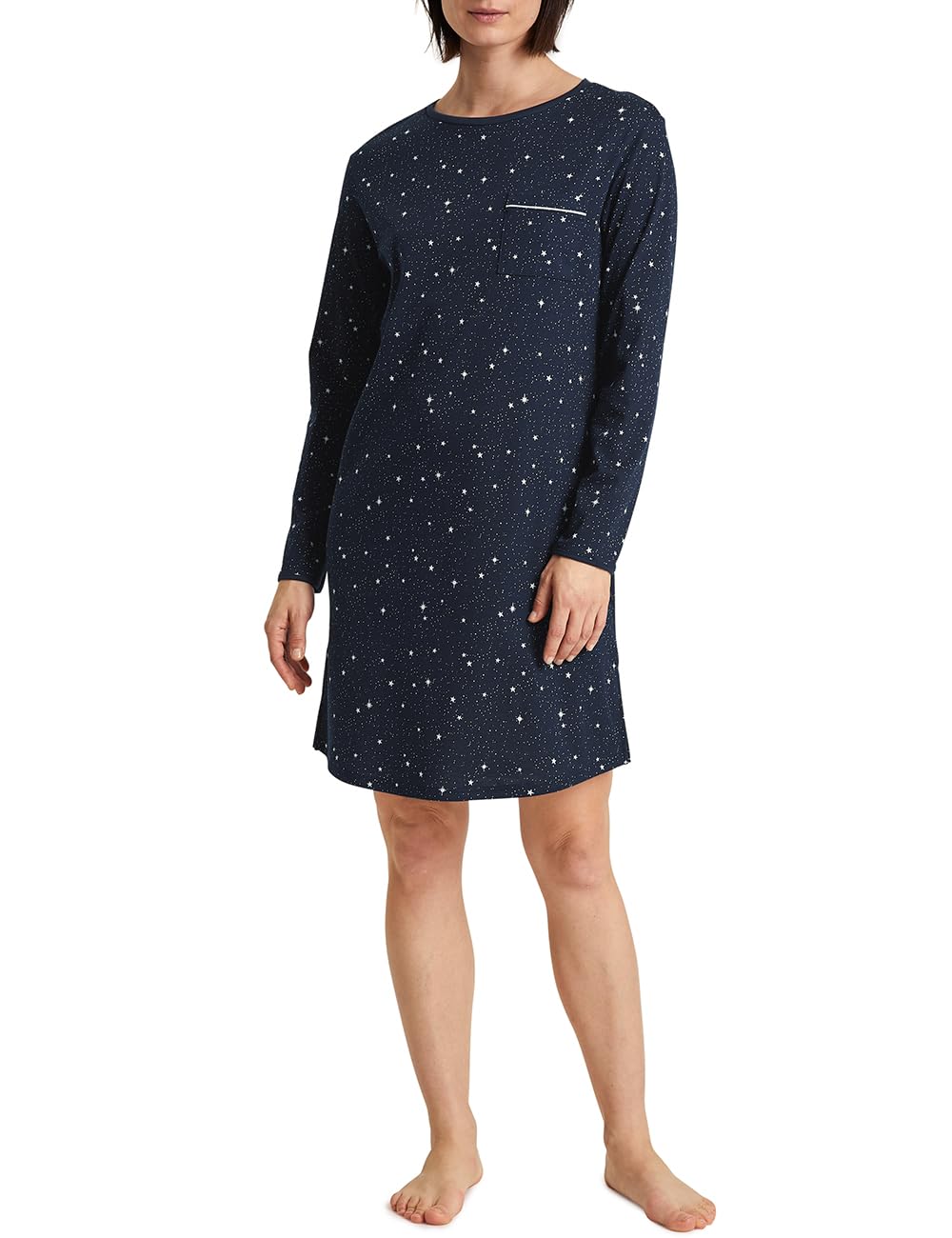CALIDA Sweet Dreams Kurzarm-Nachthemd Damen, Länge 95cm, aus 100% Baumwolle