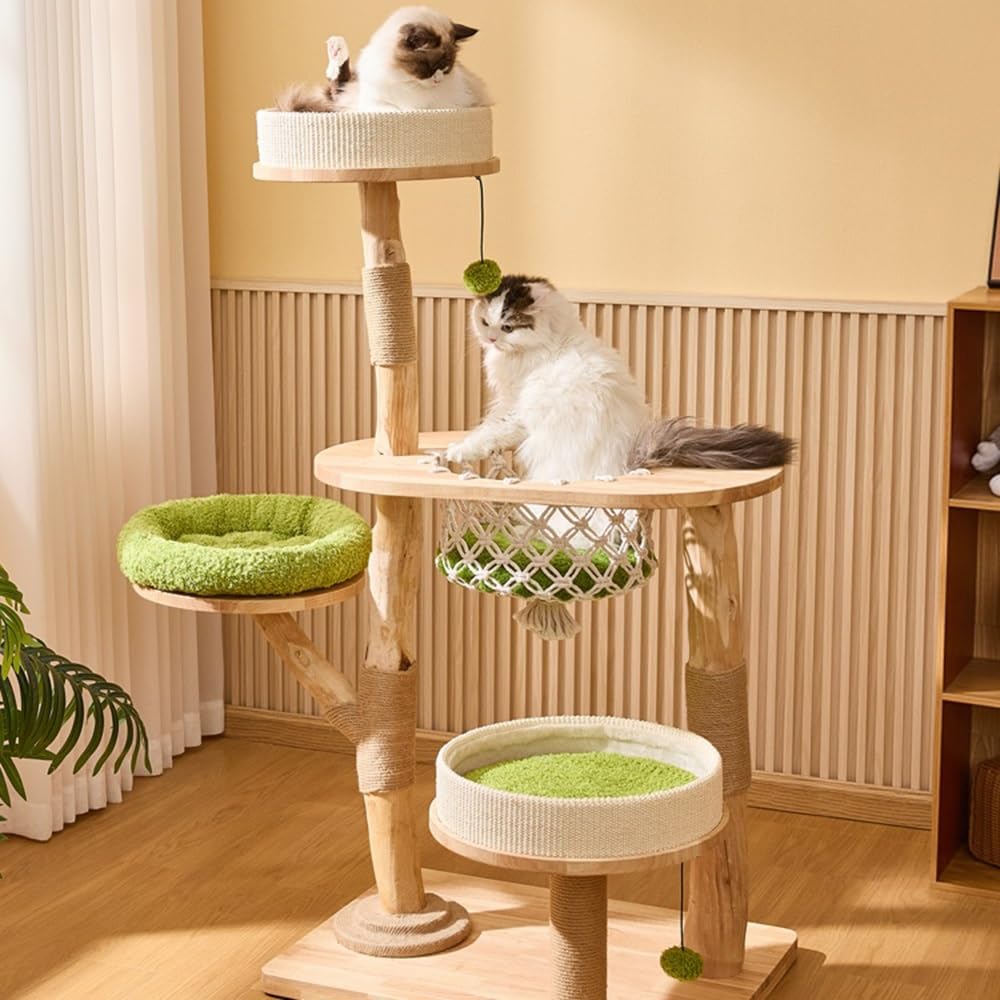 Torre para Gatos Árbol for Gatos de Gran tamaño con Marco Escalada Integrado, Cama Colgante, casa for, Juguete for Rascador(Medio)