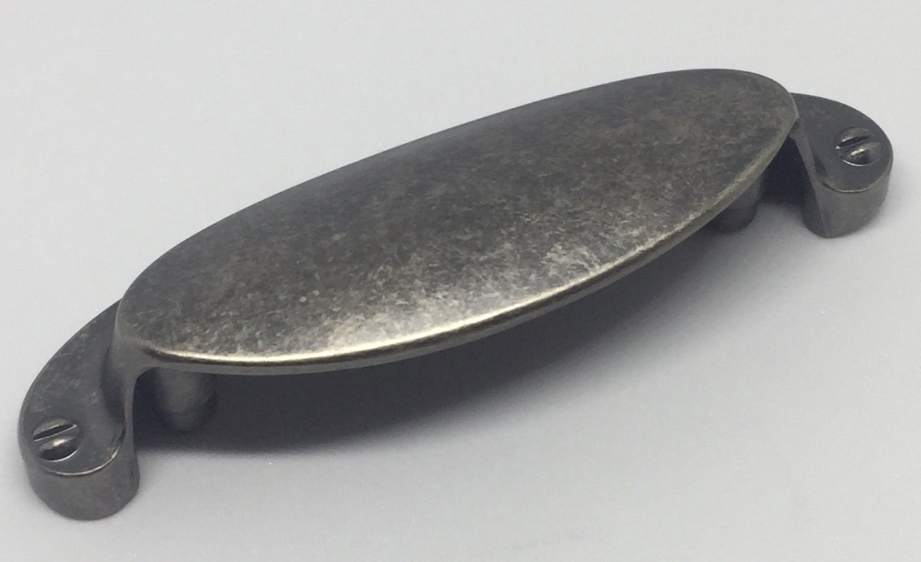 Abrafix 64mm 'Hanson' Pewter Finish Cupboard/Wardrobe/Kitchen Door Cup Pull Handle