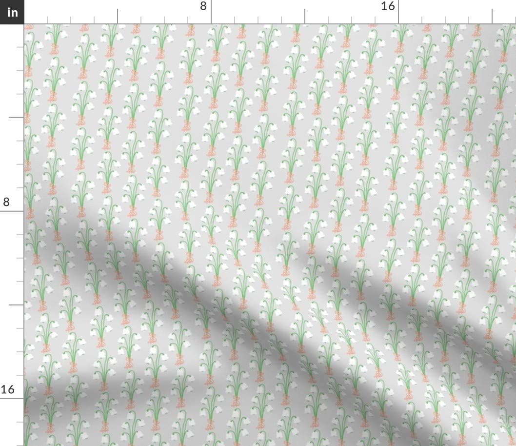 Spoonflower Fabric - Lilly of The Valley Flowers Lillies Spring Flower Printed on Cotton Poplin Fabric Fat Quarter - Sewing Shirting Quilting Dresses Apparel Crafts