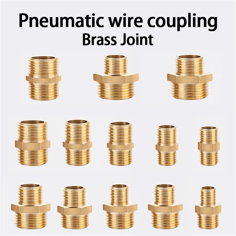 Raccordo nipplo esagonale per tubo in ottone 1/8" 1/4" 3/8" 1/2" 3/4" 1" BSP Adattatore connettore giunto filettato maschio, da 1 a 1.200 pezzi