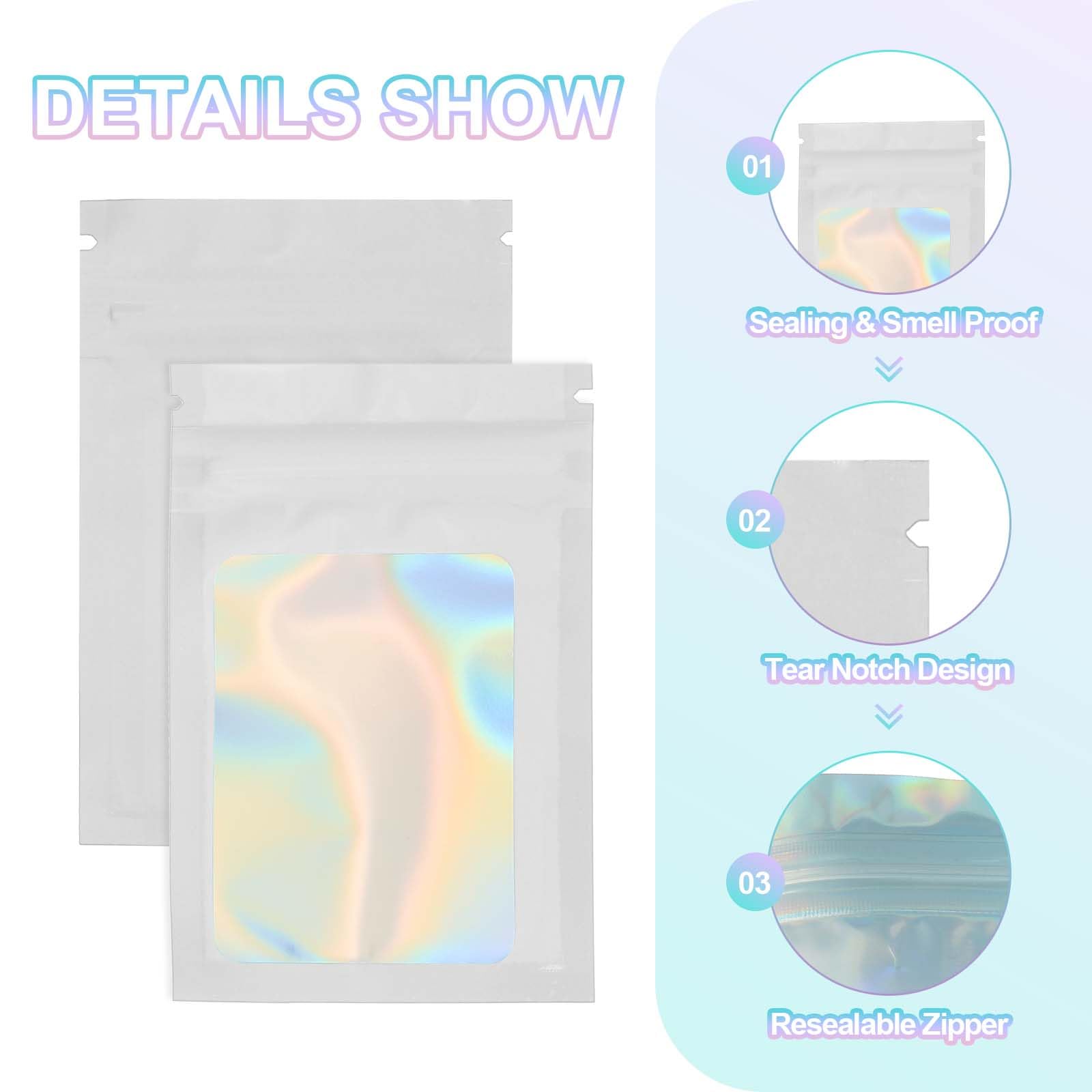 PATIKIL 100 Pcs 8 x 12 Pouce Sachets Aluminium Sac Refermable Blanc
