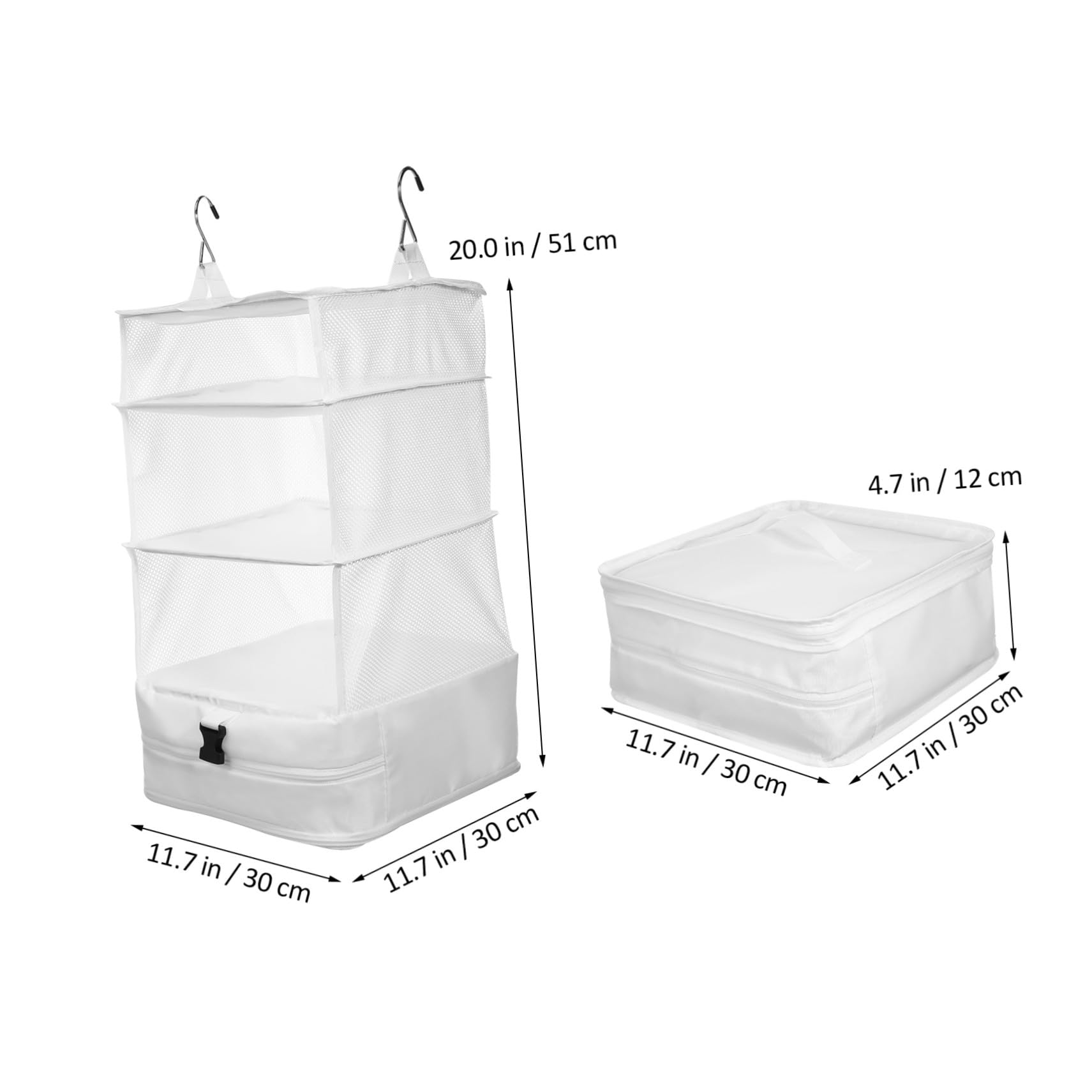 Toyvian Organizador Colgante Blanco, Ahorro de Espacio y Múltiples Compartimentos de 3 Capas Tela Oxford para Armario para Almacenamiento Diario y Viaje