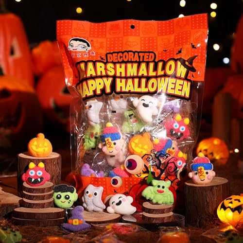 セイカオエン ハロウィン お菓子 個包装 (ハロウィン マシュマロ 320g/40個) 詰め合わせ 子供 配り 可愛い asmr キャラクター ギフト 1枚目