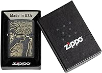 Vista 5 de Zippo Topo Map Design - Encendedor de bolsillo de piedra de hierro