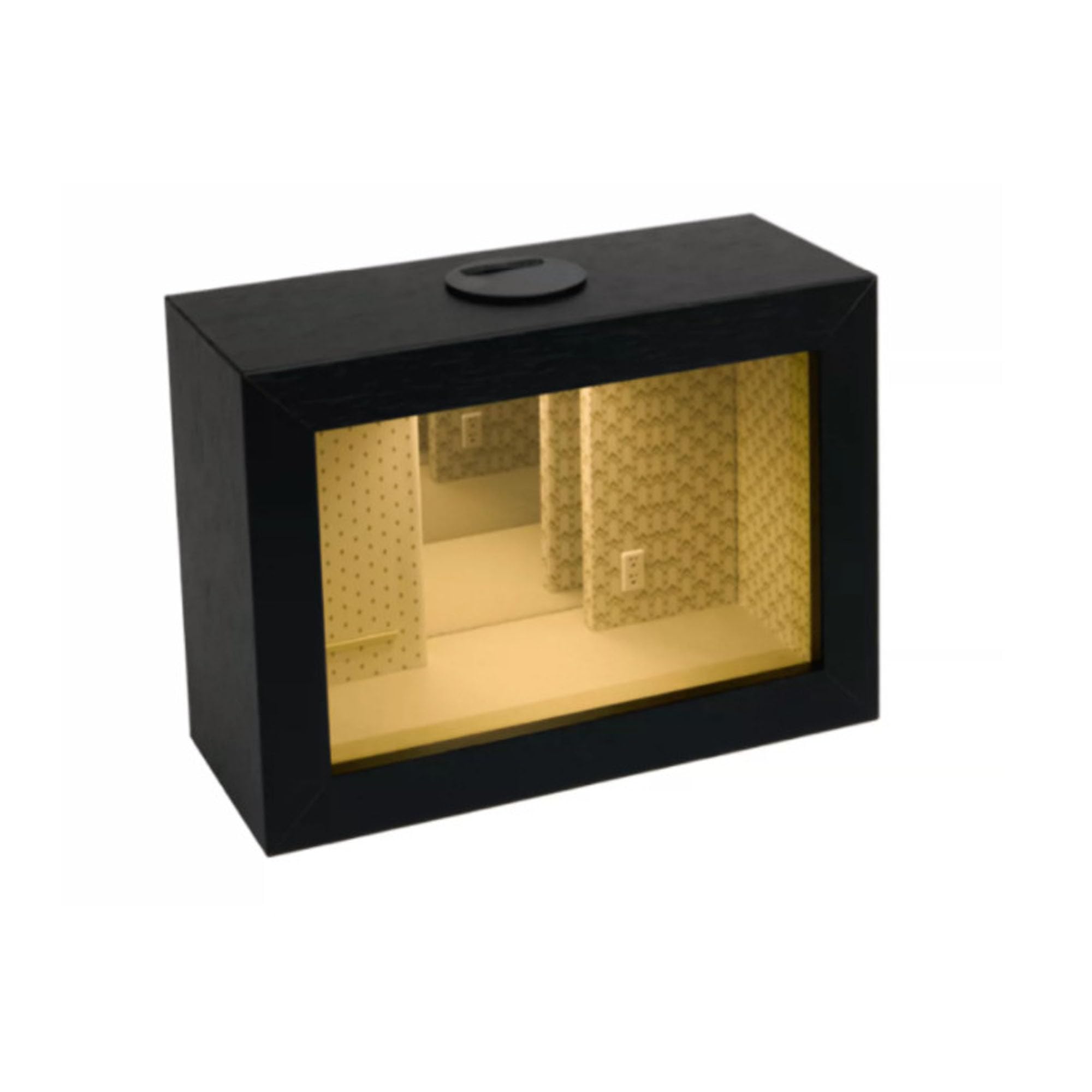 Backrooms Miniature Diorama Display Box with LED Light – Illuminated Liminal Space Night Light, Desktop Décor for Horror Fans, Gamers, Collectors – USB Rechargeable Yellow Hallway Aesthetic (1pc)