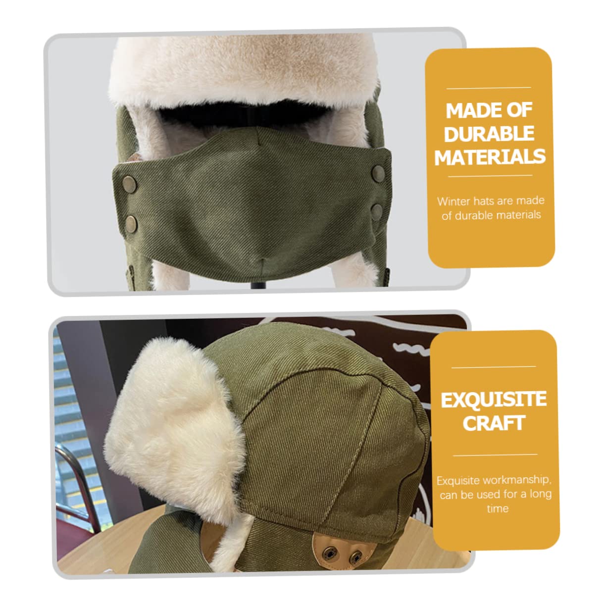 CALLARON 2piezas Gorro Acolchado para Gorra De Invierno y Cálida Protección para Orejas para Actividades Esquí y Senderismo Diseño Visera y Color