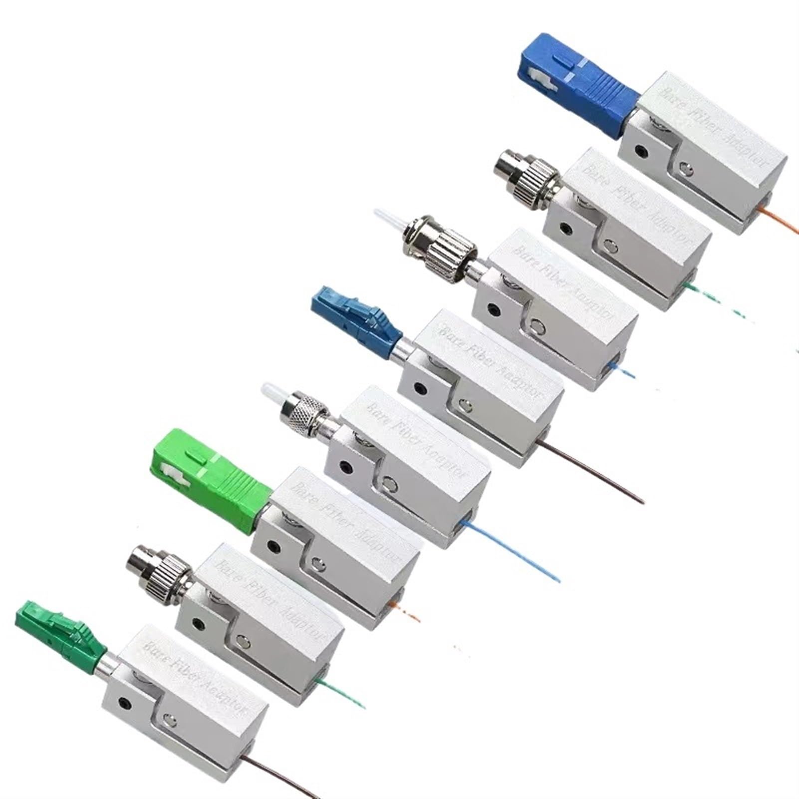 Coupleur de Fibre Optique Nu FC SC LC St UPC, Adaptateur de Bride OTDR, connecteur de Fibre de Mesure(Khaki)