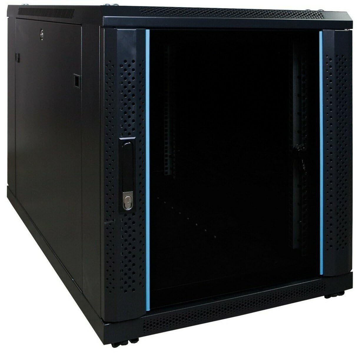 12 HE - Kleiner Serverschrank - Glastür - (BxTxH) 600x1000x720mm | Traglast 800 kg