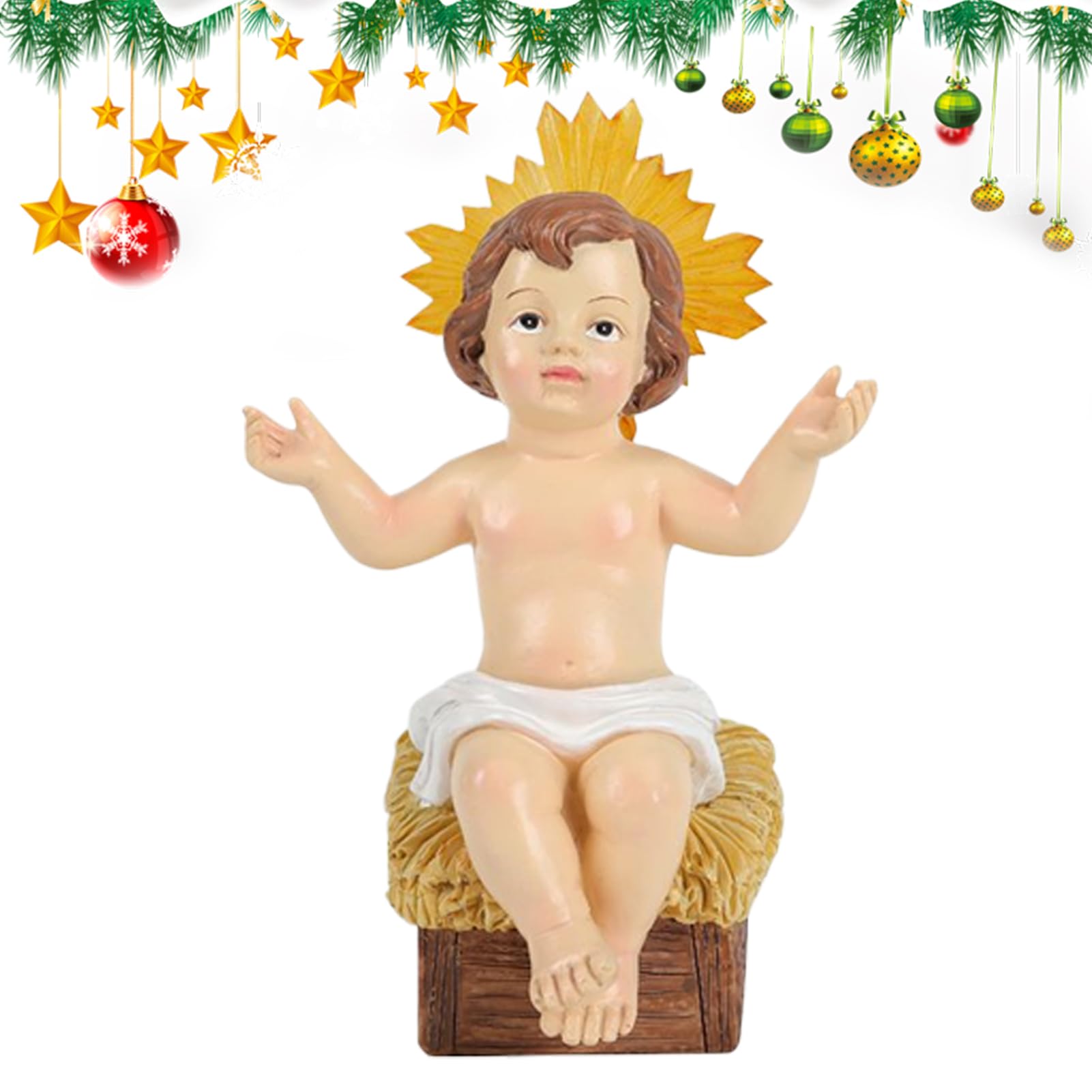 Enfant Jésus lumineux pour crèche de Noël chrétienne et croyants