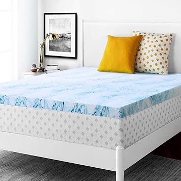 Amazon Com Zimyanyc 2 Inch Cool Gel Swirl Memory Foam Mattress Topper Supper Soft Certipur Us Certified King Home Kitchen