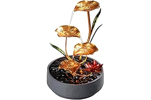 4-Tier Lotus Indoor Tabletop Fountain with LED Light