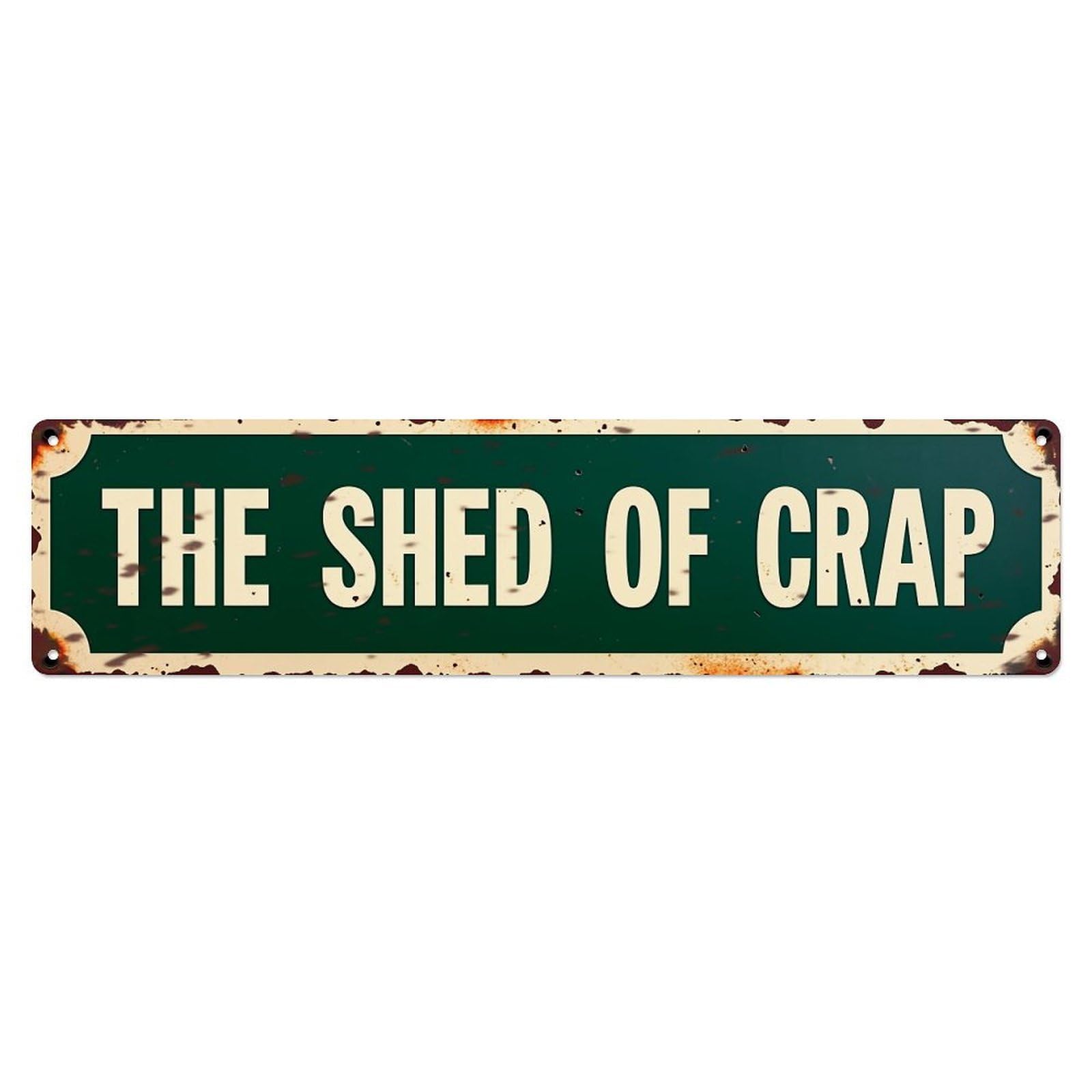 Jdyaojiesheng Vintage The Shed Of Crap Tin Sign Retro Metal Wall Decor Metal Poster, Home Bar Garage Farmhouse Cafe Wall Art Decoration 4X16inch