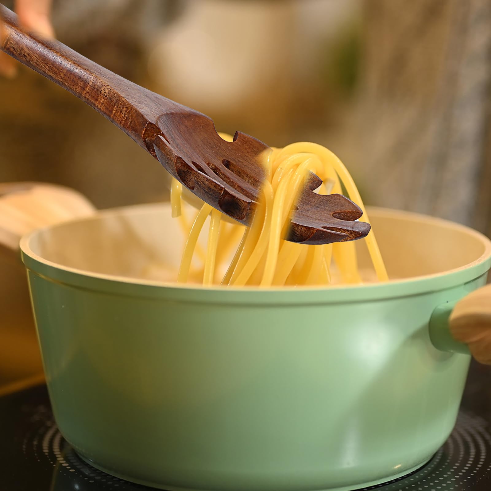 Cuillère à Spaghetti, Cuillère à Pâtes En Bois, Fourchette à Spaghetti, Fourchette à Pâtes, Cuillère à Dents, Cuillère à Spaghetti, Ustensile De Cuisine En Bois