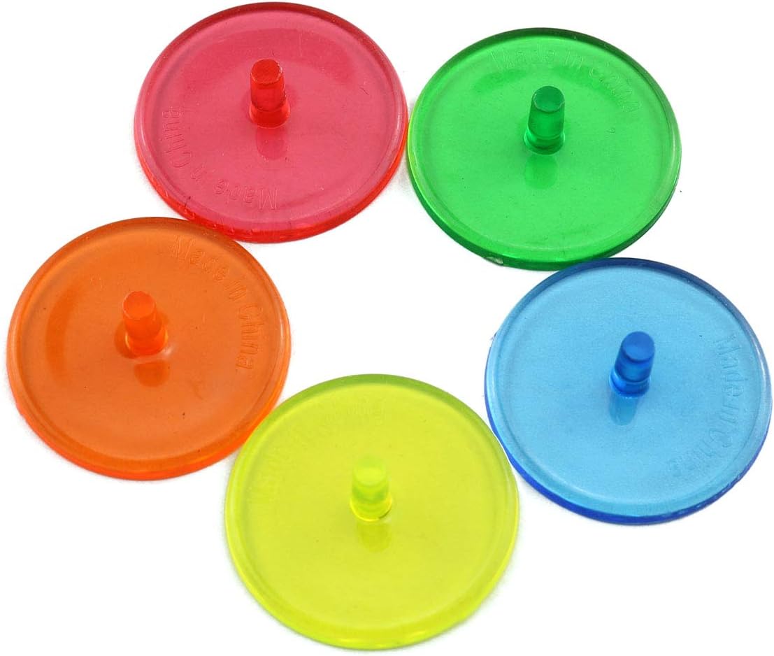 review E-outstanding 120-Pack Transparent Plastic Golf Ball Markers Assorted Colors Diameter 24mm