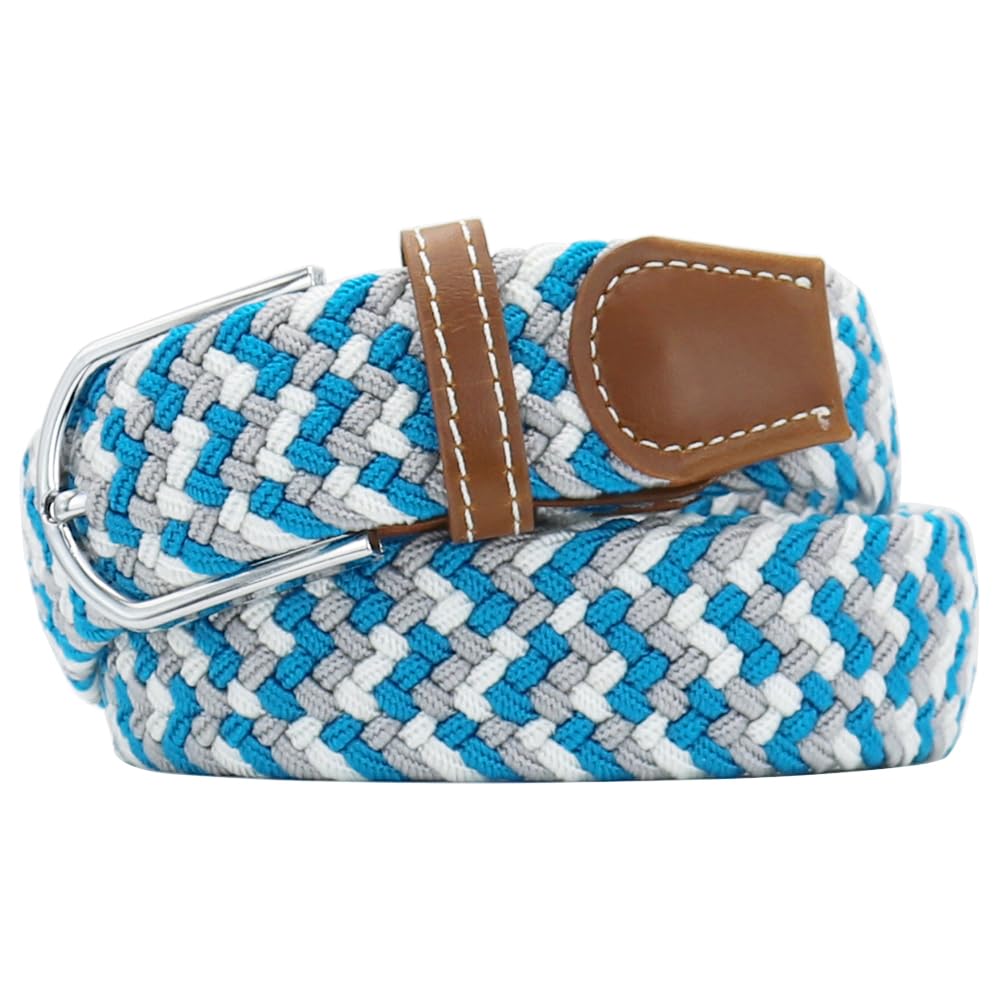 Huyfhksd Multicolored Elastic Woven Golf Belts for Men and Women | Braided Stretch, Casual, Unisex, Breathable, No Hole, Mixed Color, for Pants Jeans,
