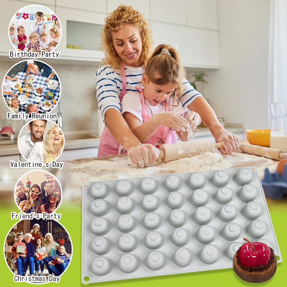 Silikonformen in Kirschform zum Backen von Mousse, Kuchen, 3D-Silikon-Backform für Süßigkeiten, Gebäck, Schokolade, Trüffel, Cupcakes, Gelee, Kekse, Pudding, Kuchendekoration, 1, Grau