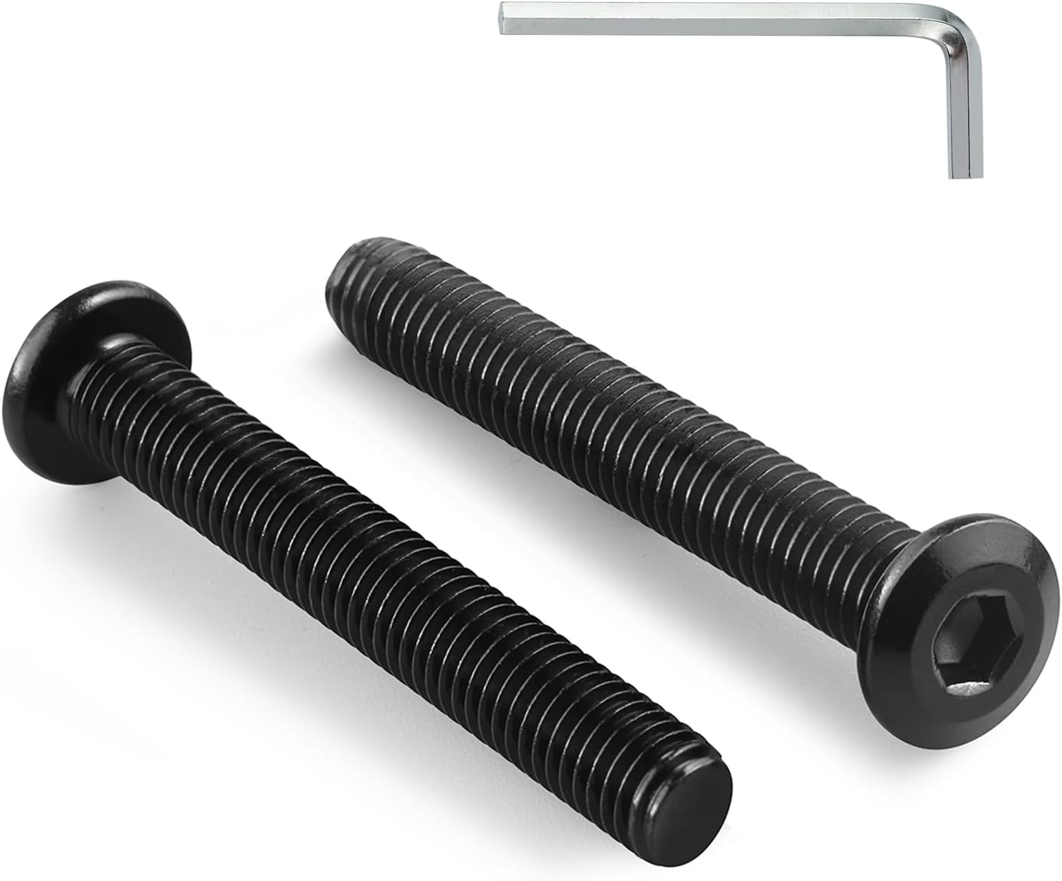 M6-1.0 x 90mm Flat Head Hex Socket Cap Screws Bolts 10Pcs, M6 Bolt 304 Stainless Steel Black Zinc Plated, Full Thread, with Hex Spanner