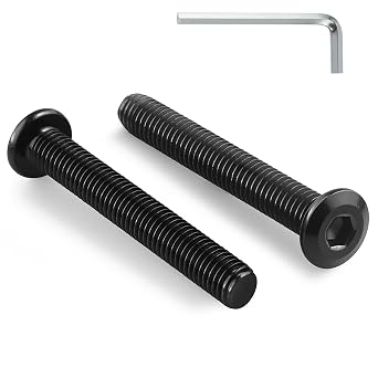 M6-1.0 x 80mm Flat Head Hex Socket Cap Screws Bolts 10Pcs, M6 Bolt 304 Stainless Steel Black Zinc Plated, Full Thread, with Hex Spanner