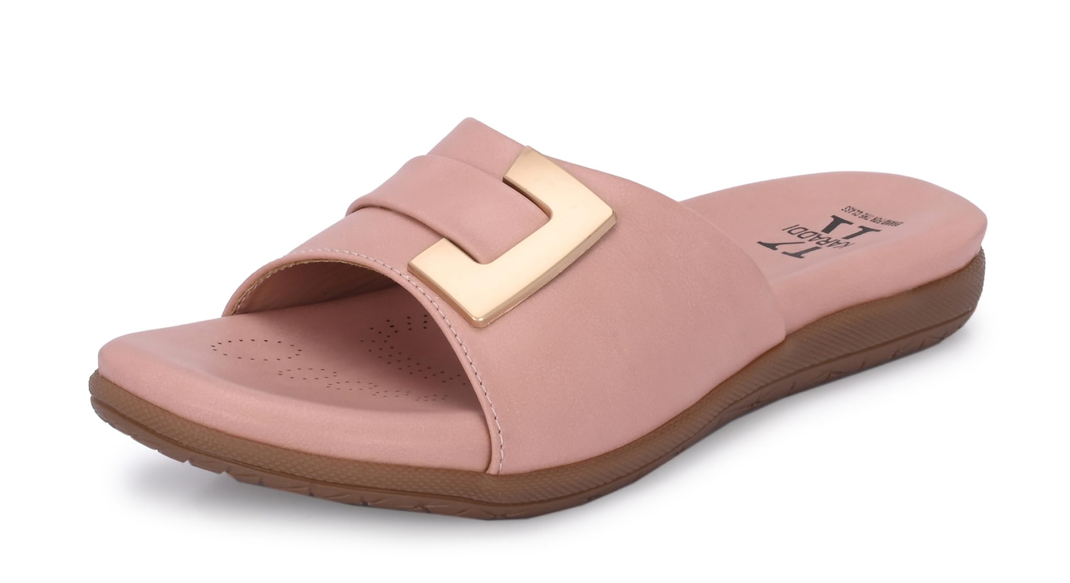 Karaddi Womens Flats Heel | Back Open Fashion Slippers For Ladies | Elegant Stylish Stone Slip on Sandals Color Tan Size 6 uk/ind (B0D41SMFS1) Amazon Price History, Amazon Price Tracker