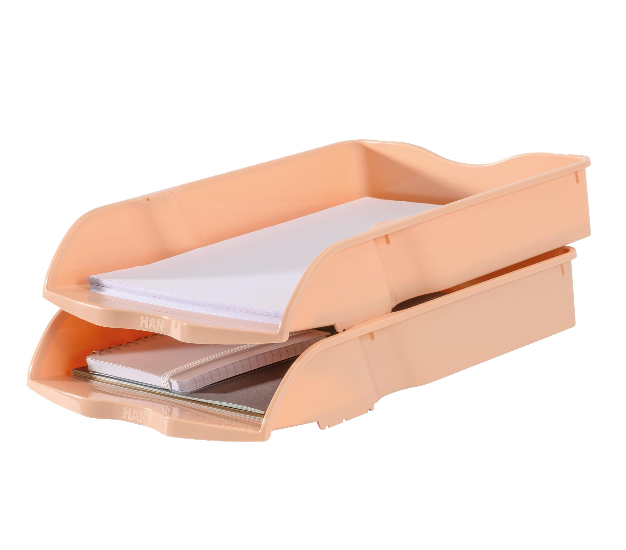 HAN Re-LOOP, 6 sztuk, 100% recyklingu, półka na dokumenty, skrzynka na listy, półka na dokumenty, do formatu DIN A4/C4, 10298-881, pastelowa pomarańczowa