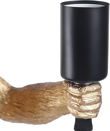 Miniatura 8 de TFCFL Lámpara colgante de mono de resina con cuerda de cáñamo, lámpara colgante de mono de cuerda de cáñamo vintage, lámpara colgante industrial