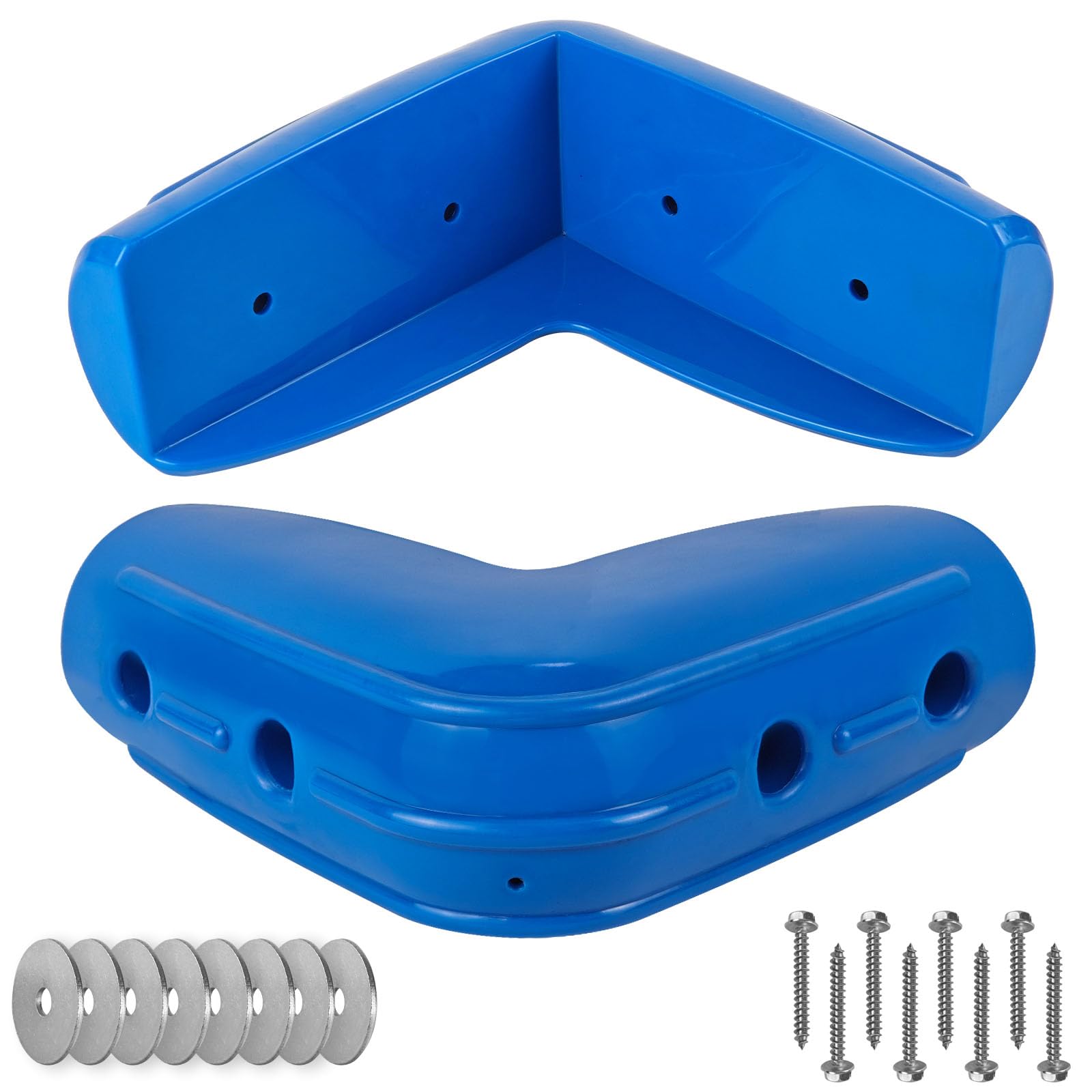 Dock Eckstoßstangen, Marine-Schutzbleche, Eck-Dock-Stoßstange zum Andocken, weiches UV-beständiges Vinyl, aufblasbarer Schutz, 25,4 x 25,4 cm, 2 Stück, Blau