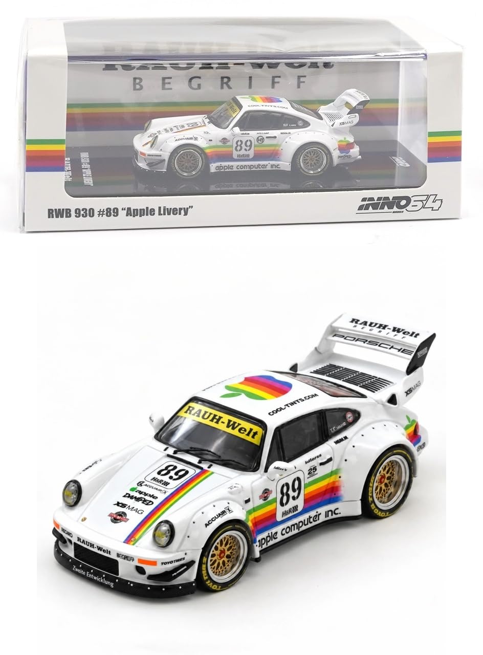 Diecast Model Car Compatible with Inno64 RWB 930#89 Apple Livery 1/64 IN64-RWB930-APPLE