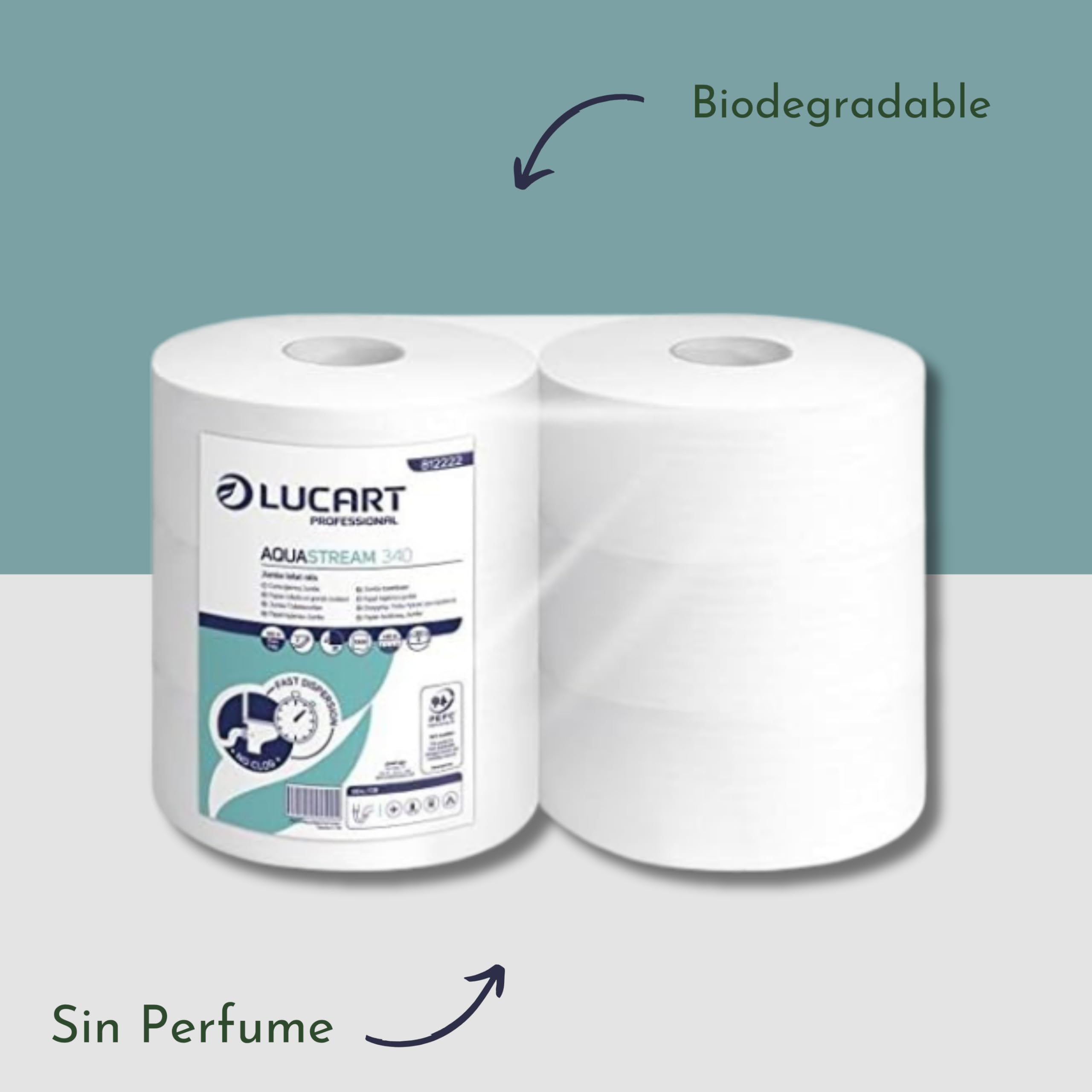 Lucart CARTAIGIENICA AQUASTREAM Mini Jumbo 12 Rotoli