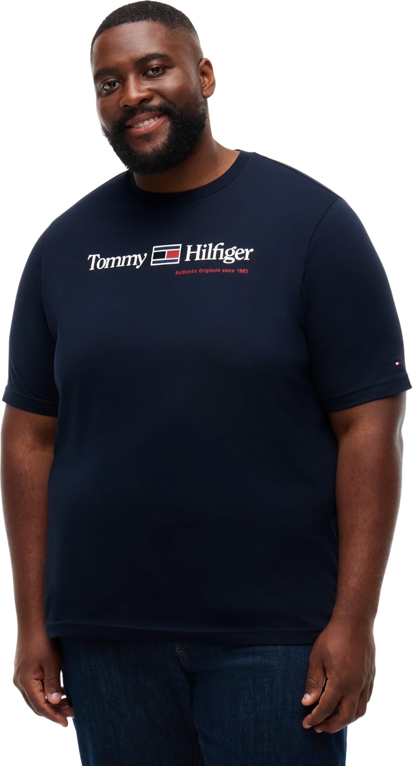 Tommy Hilfiger Men's Bt-Brand Love RWB Graphic Tee-b Mw0mw45697 S/S T-Shirt