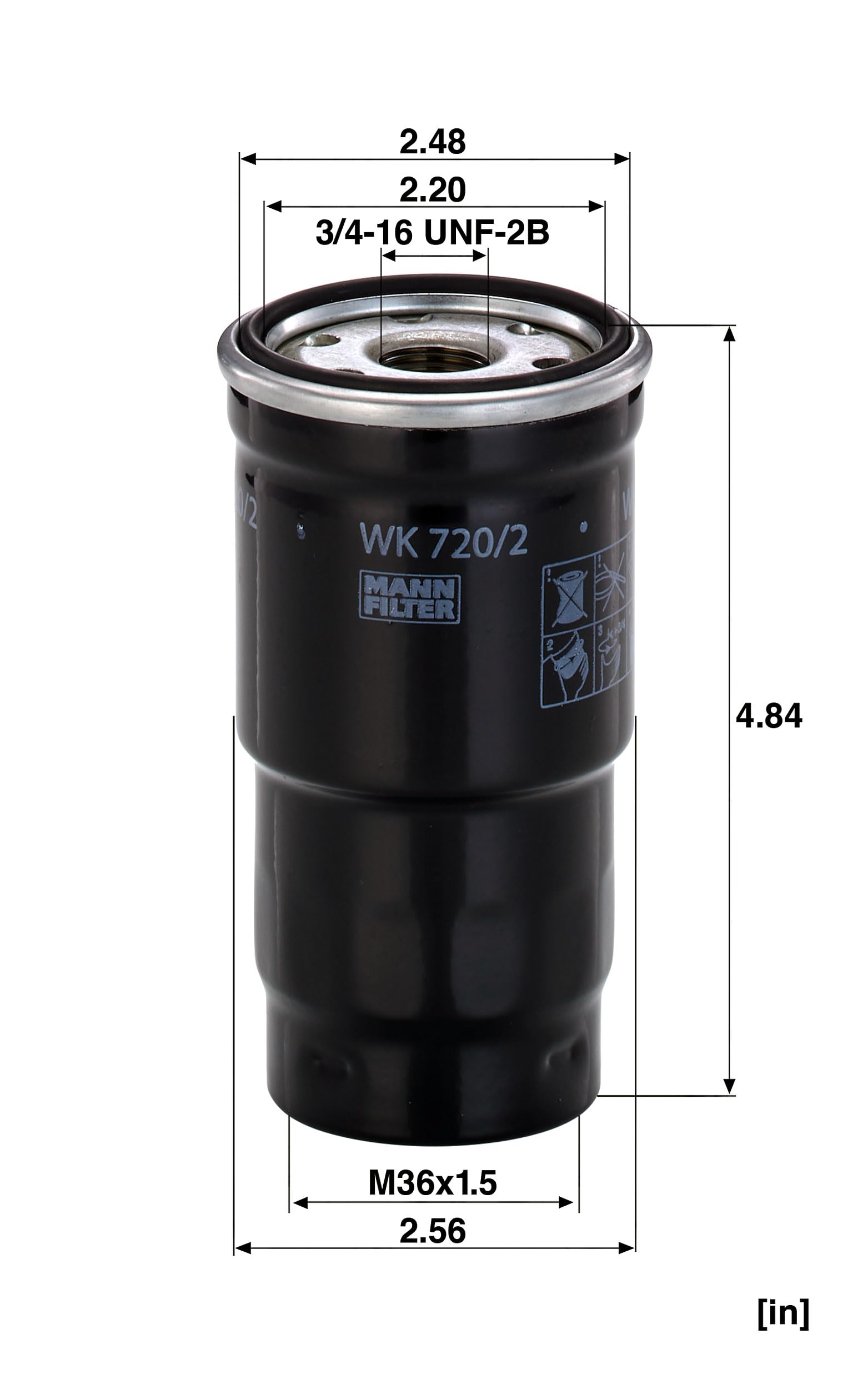 MANN-FILTER WK 720/2 x Filtr paliwa - do Samochody osobowe + dostawcze | Dla Samochody osobowe, Ochrona układu paliwowego, Ochrona wtryskiwaczy, Czyste paliwo, Oryginalna jakość OE