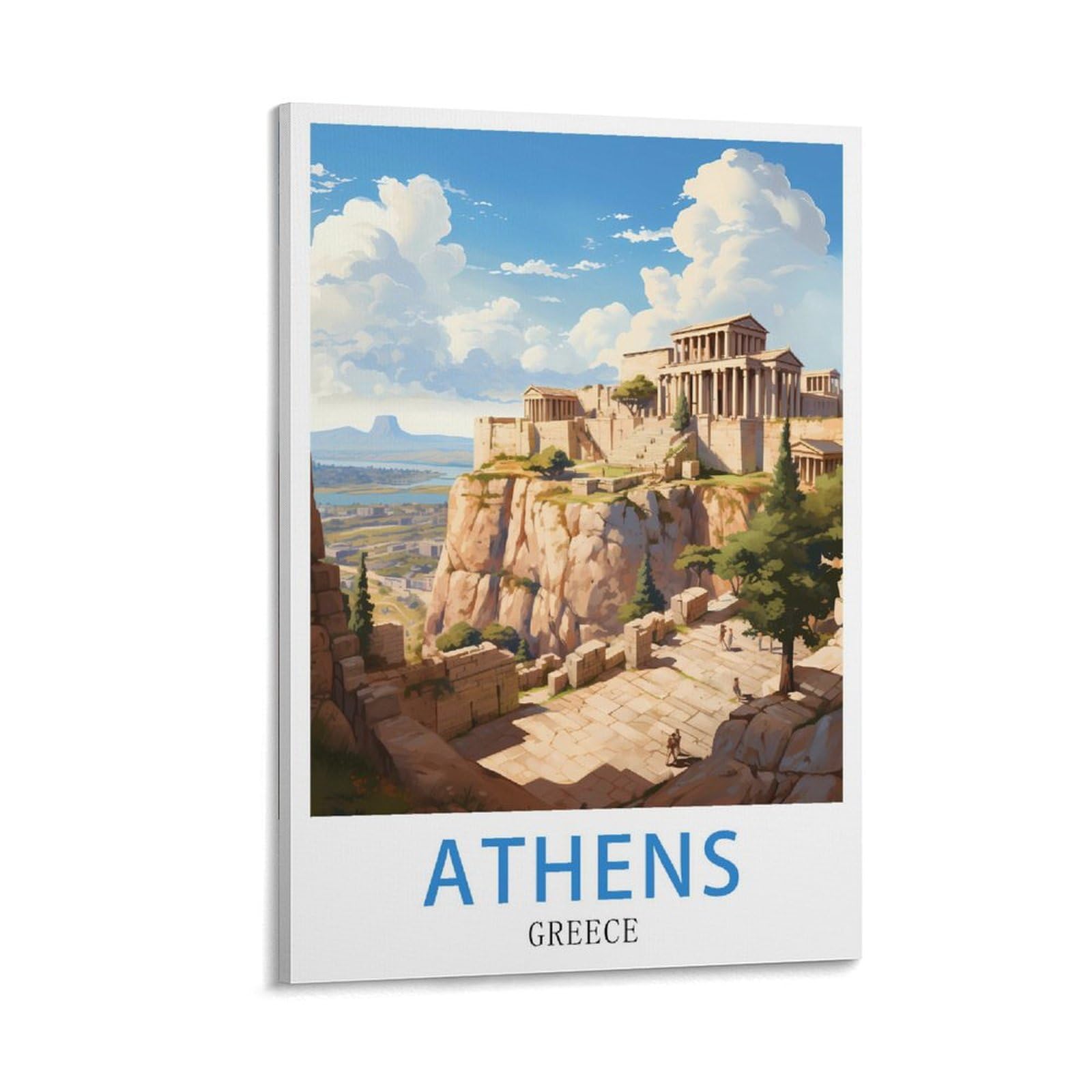 Lnuyitr Frame-Style Athens Greece Vintage Travel Poster 08X12inch(20X30cm) Canvas Art Posters And Wall Art Picture Prints Modern Home Bedroom Decor Posters