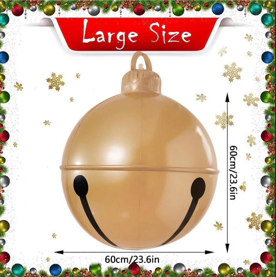 Miniatura 2 de Bola de Navidad inflable gigante de 23.6 pulgadas, adornos inflables para exteriores, diversión al aire libre, decoración de patio al aire libre