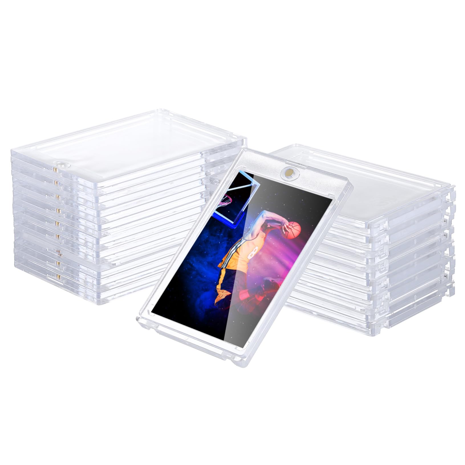 TOYANDONA 20 Portacarte Magnetici Trasparente Custodie Rigide per Protezione e Chiusura per Trading Cards